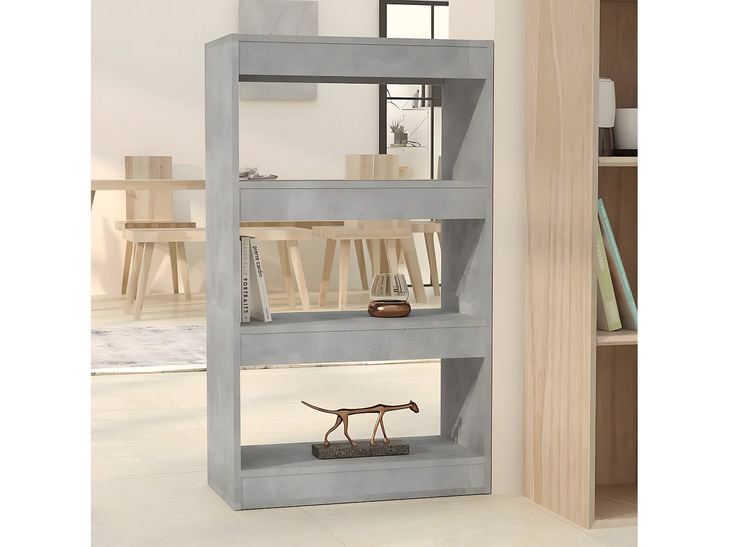 Estante/divisória 60x30x103 cm contraplacado cor cinza cimento