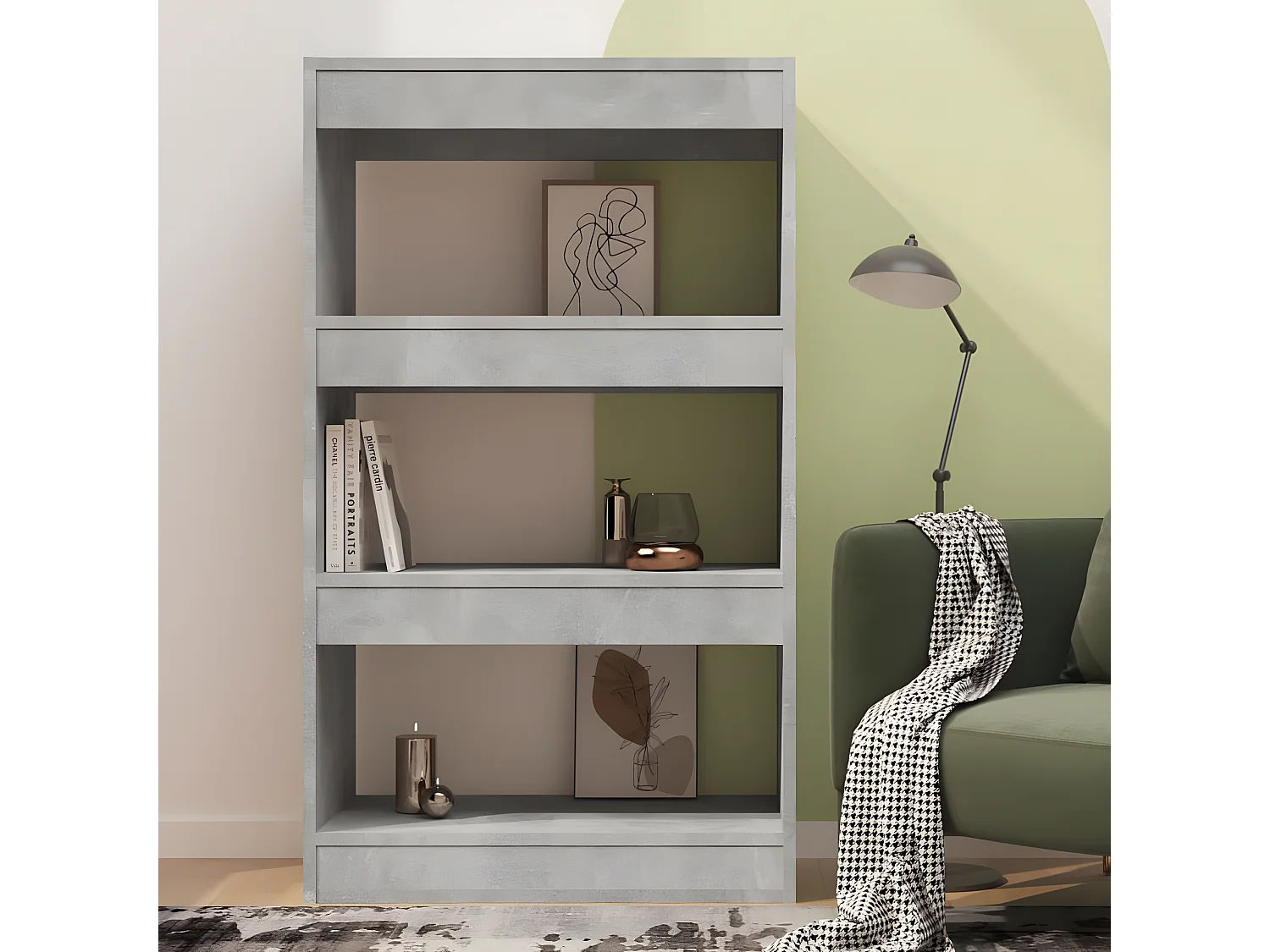 Estante/divisória 60x30x103 cm contraplacado cor cinza cimento