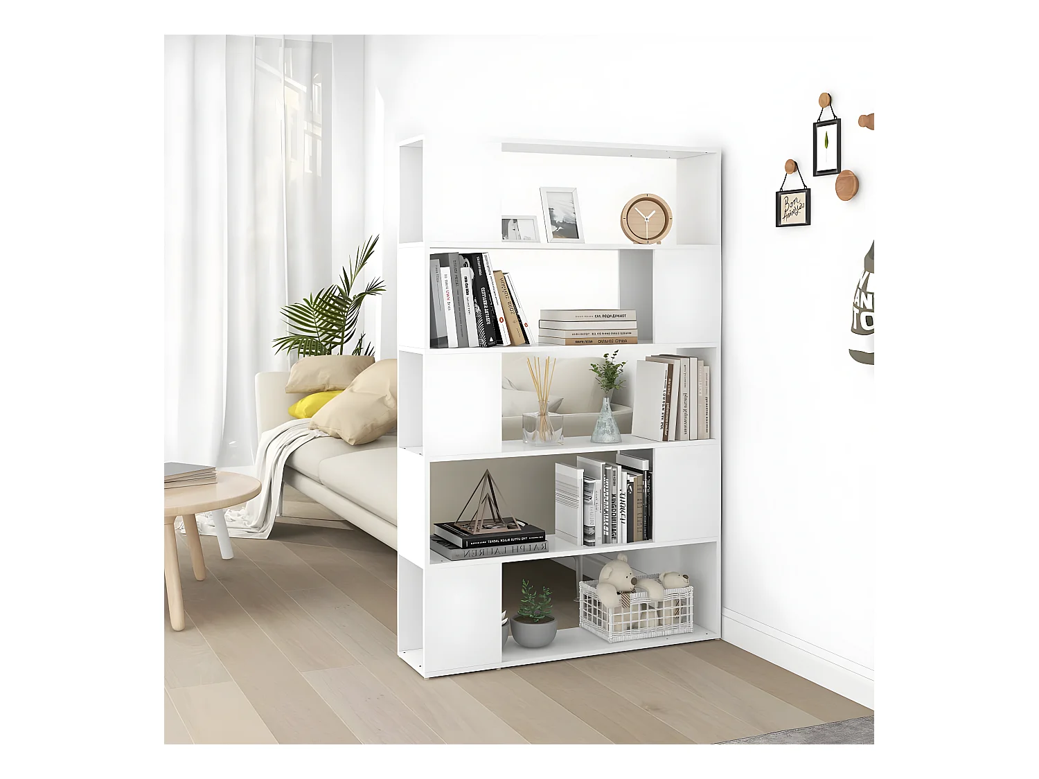 Bibliothèque Séparateur de pièce Blanc 100x24x155 cm Aggloméré
