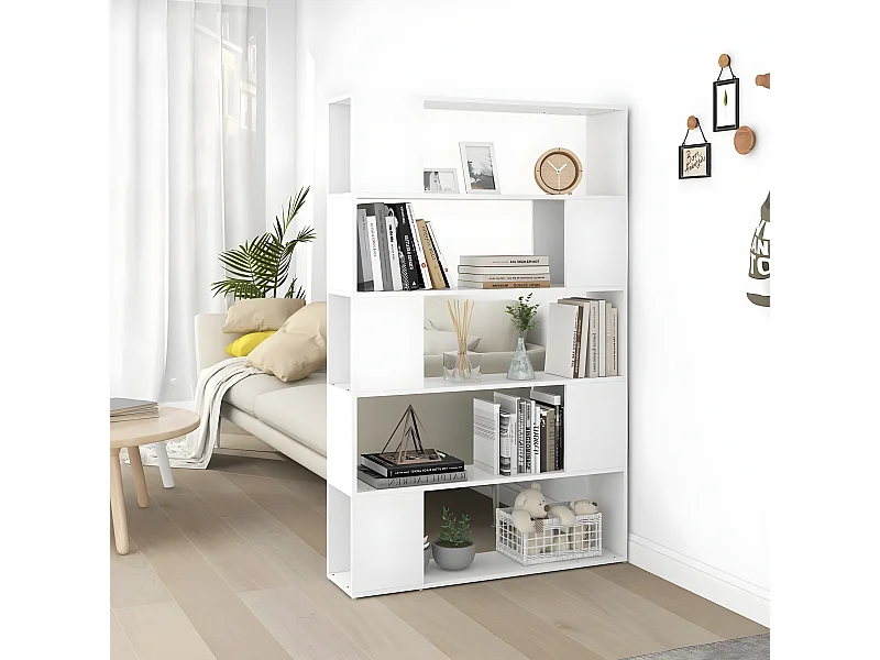 Bibliothèque Séparateur de pièce Blanc 100x24x155 cm Aggloméré