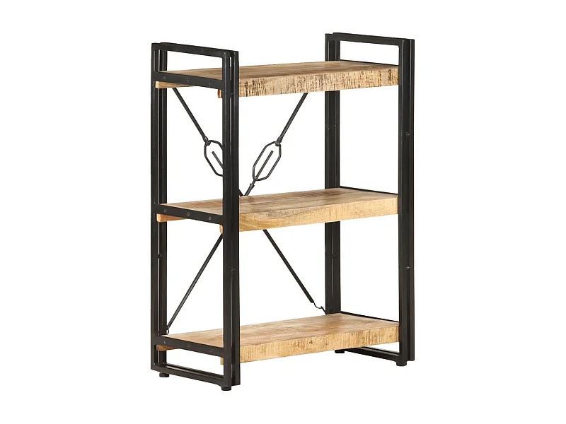 Estantería de 3 niveles de madera maciza de mango 60x30x80 cm