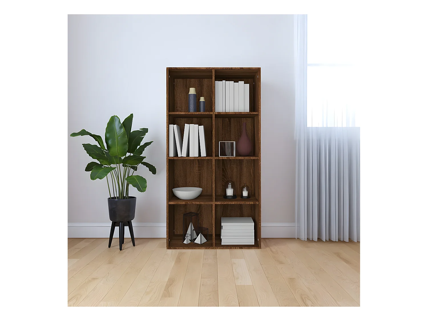 Bibliothèque/Buffet Chêne marron 66x30x130 cm Bois d'ingénierie
