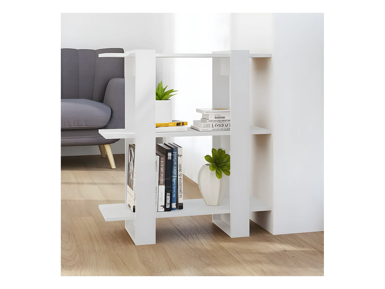Bibliothèque/Séparateur de pièce Blanc 80x30x87 cm