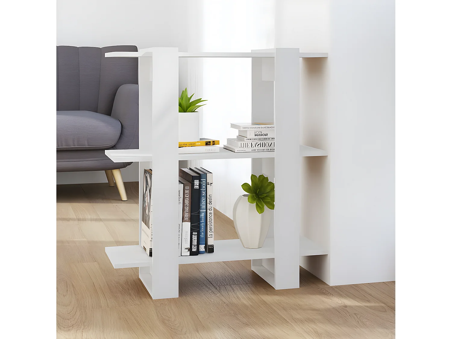 Bibliothèque/Séparateur de pièce Blanc 80x30x87 cm