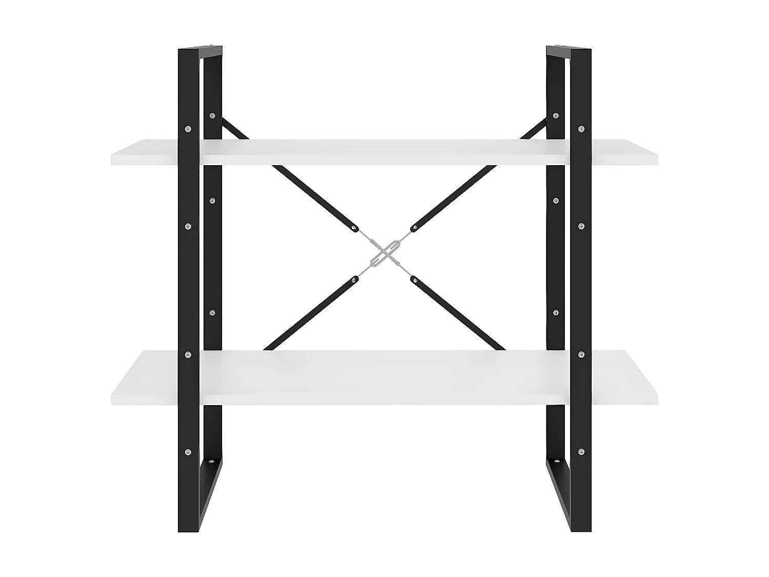 Bibliothèque à 2 niveaux Blanc 80x30x70 cm Aggloméré