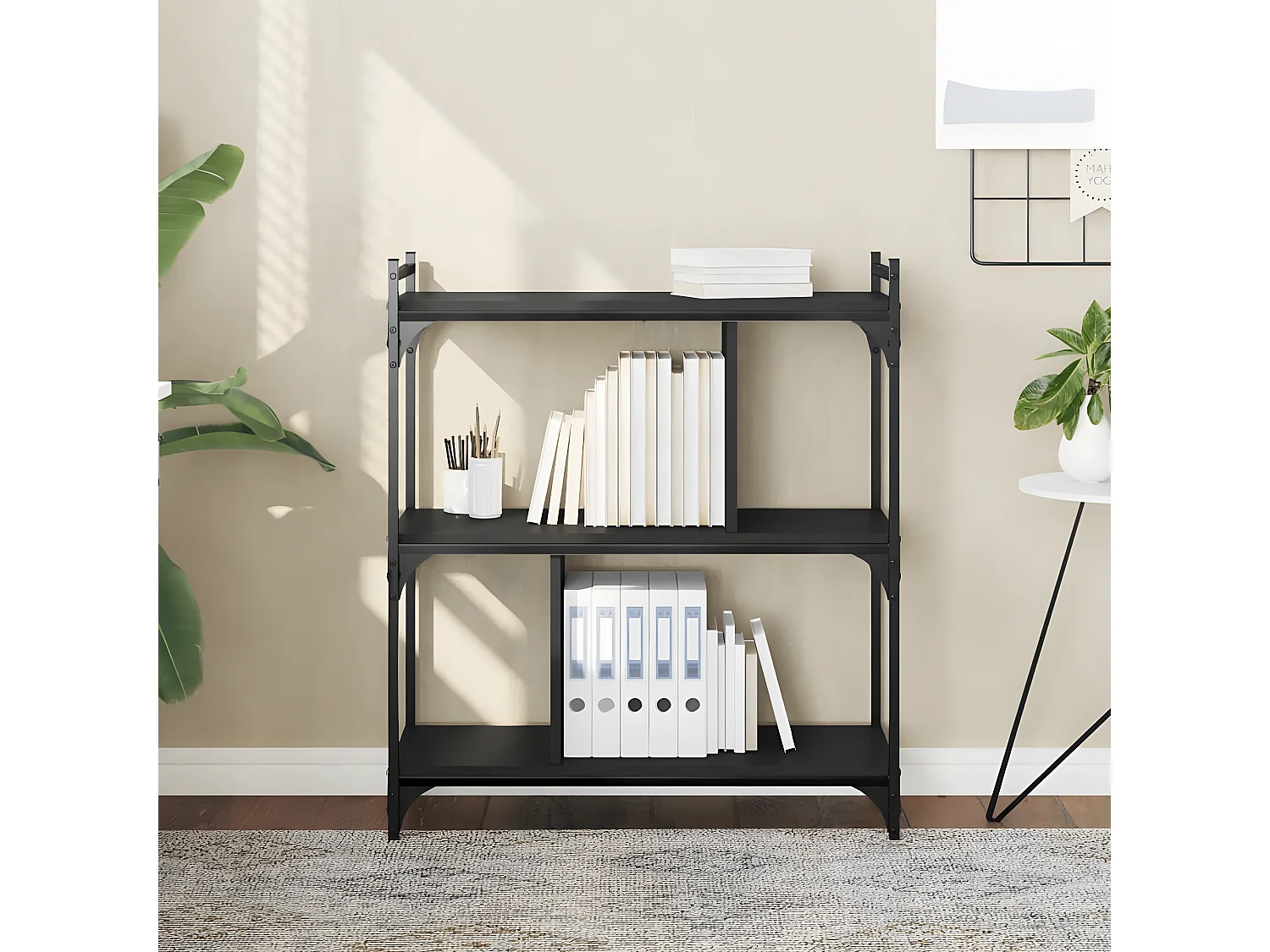 Estante c/ 3 prateleiras 76x32x88 cm derivados madeira preto