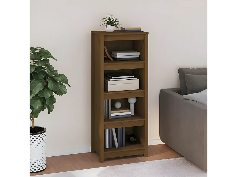 Bibliothèque Marron miel 50x35x125,5 cm Bois de pin massif