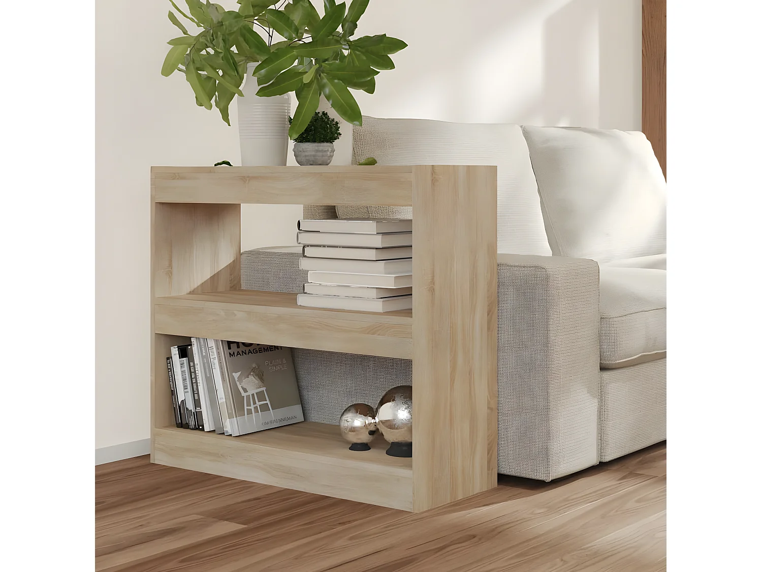 Bibliothèque/Séparateur de pièce Chêne sonoma 80x30x72 cm