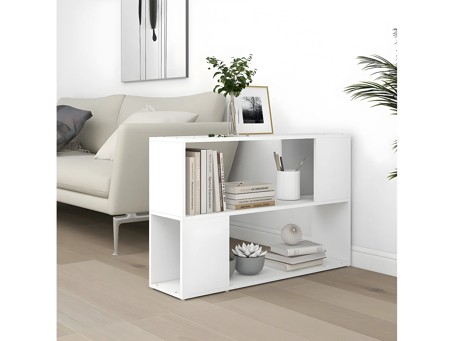 Bibliothèque Blanc 100x24x63 cm Aggloméré