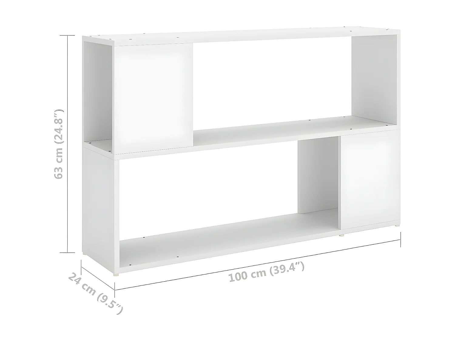 Bibliothèque Blanc 100x24x63 cm Aggloméré