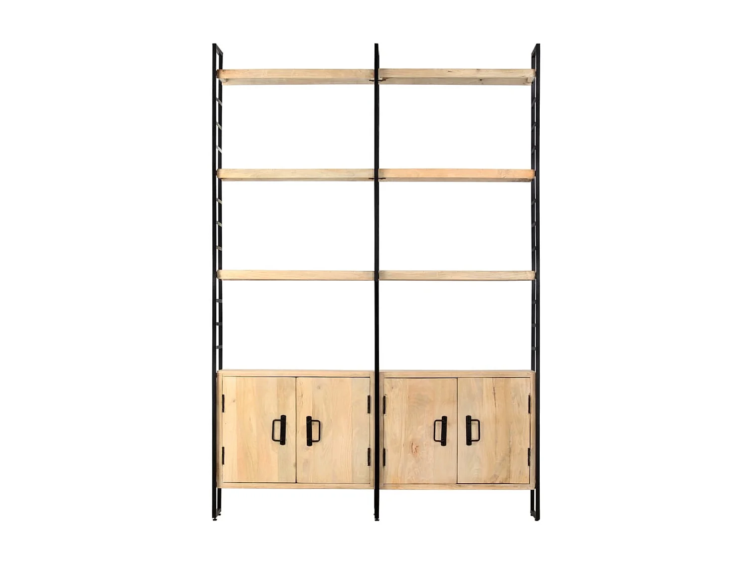 Bibliothèque à 4 niveaux 124x30x180 cm Bois de manguier massif