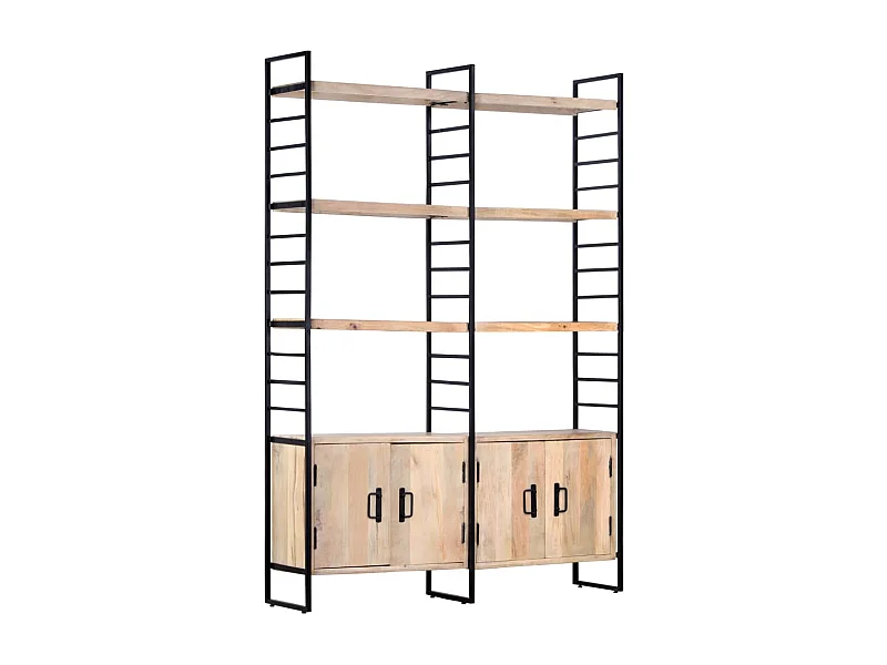 Bibliothèque à 4 niveaux 124x30x180 cm Bois de manguier massif