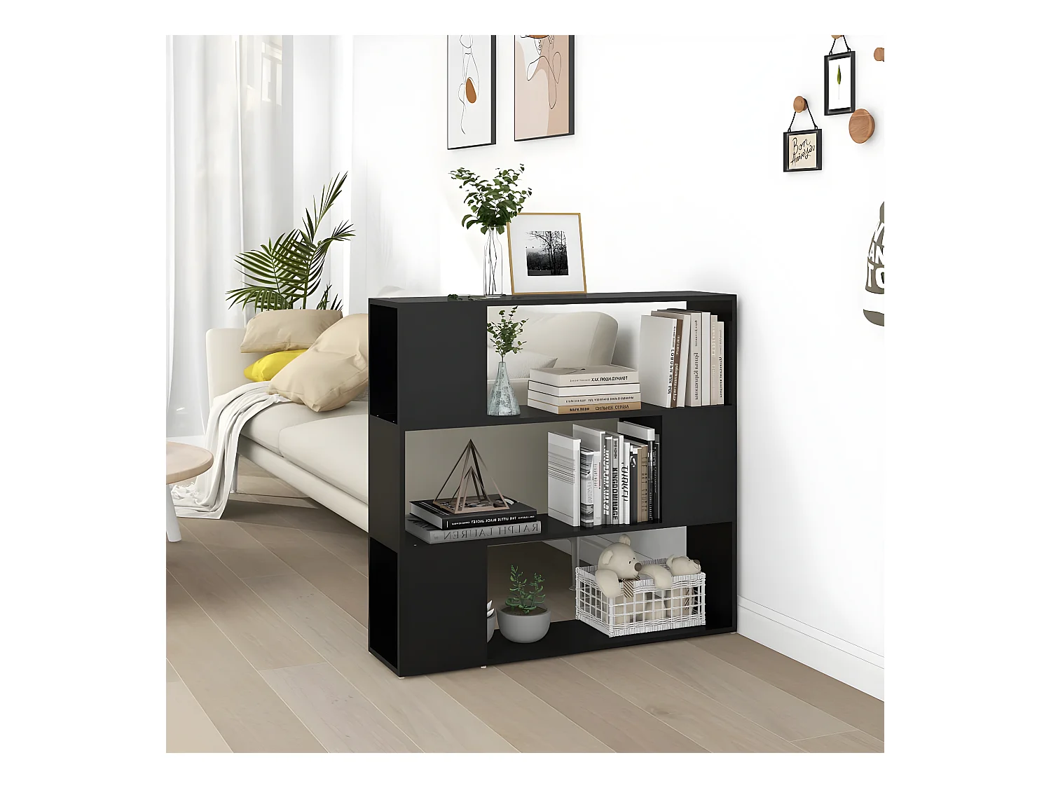 Bibliothèque/Séparateur de pièce Noir 100x24x94 cm