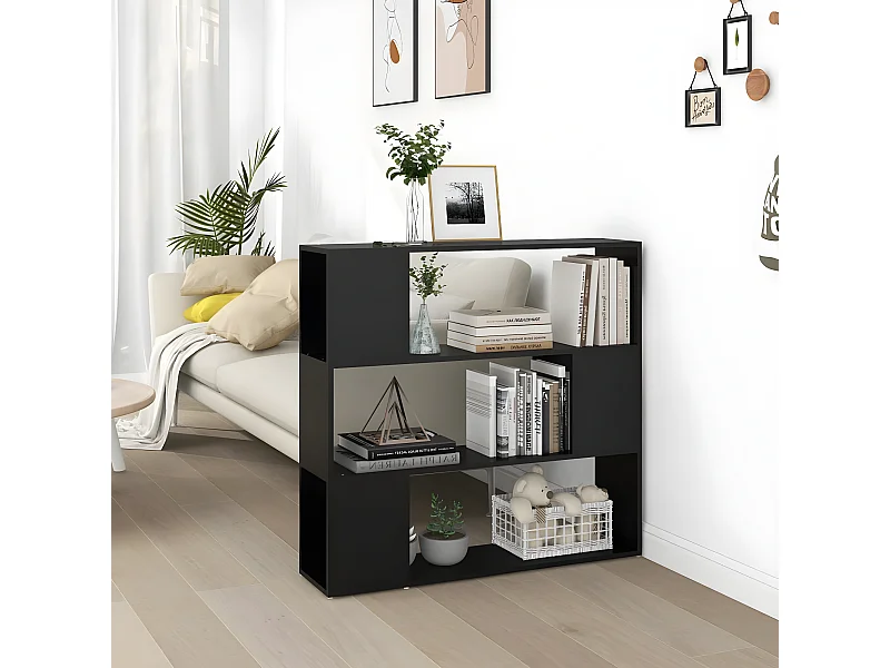 Bibliothèque/Séparateur de pièce Noir 100x24x94 cm