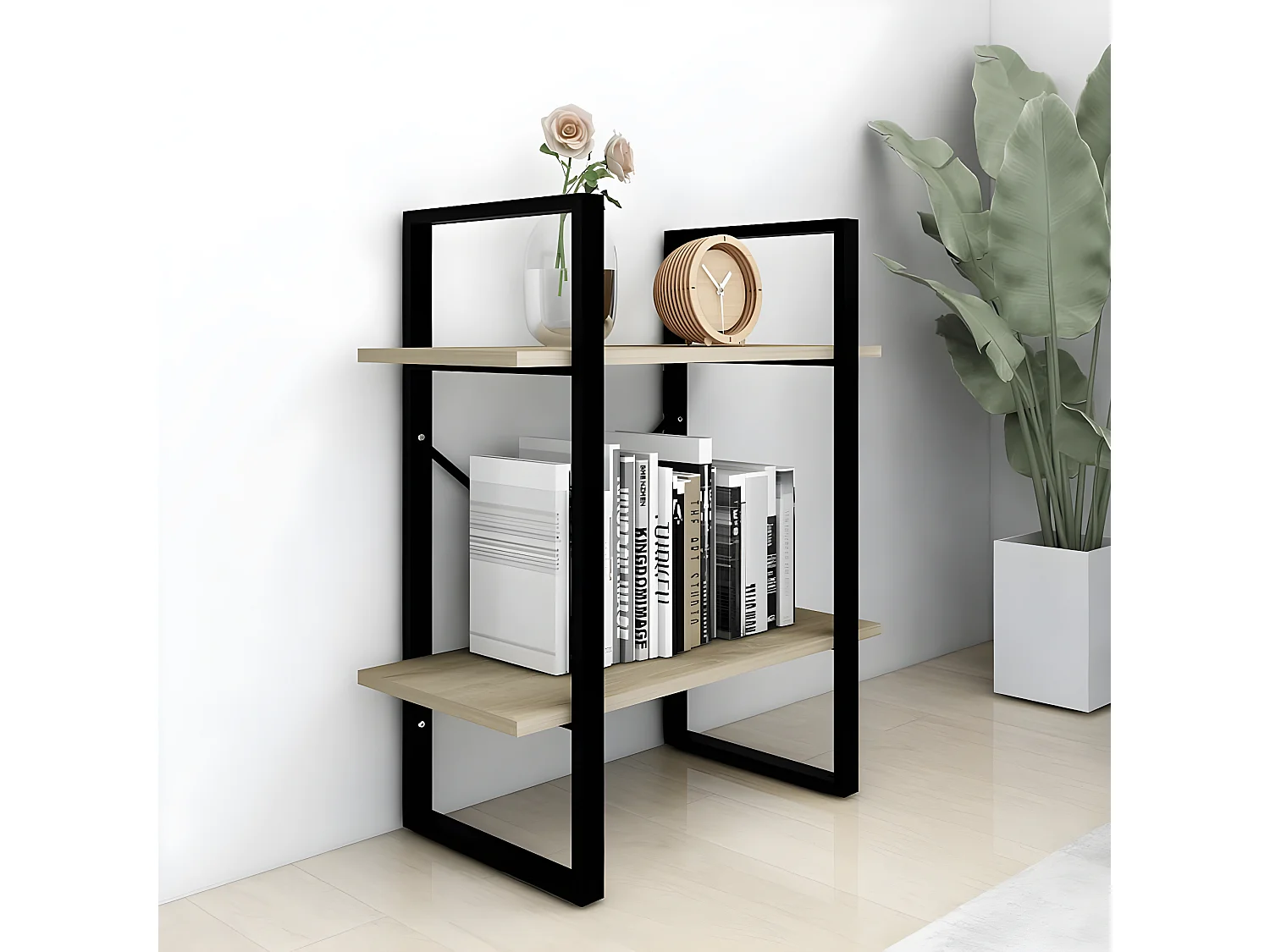 Bibliothèque à 2 niveaux Chêne sonoma 60x30x70 cm Aggloméré