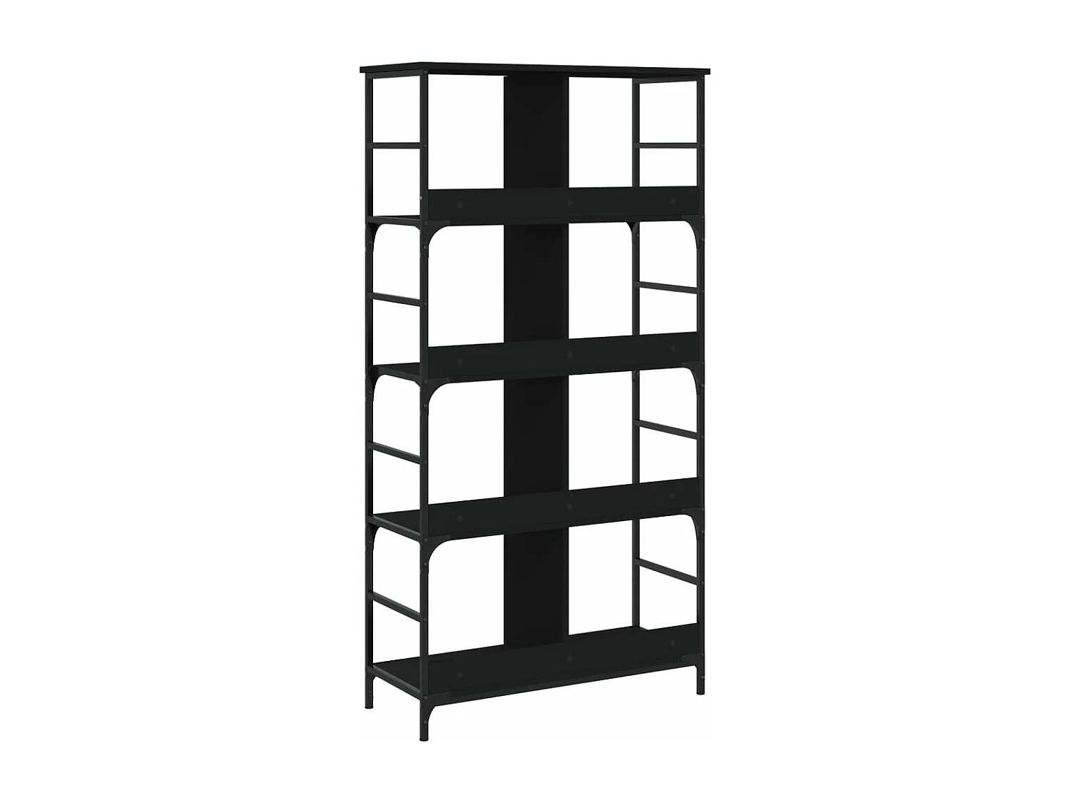 Bibliothèque noir 78,5x33x153 cm bois d'ingénierie