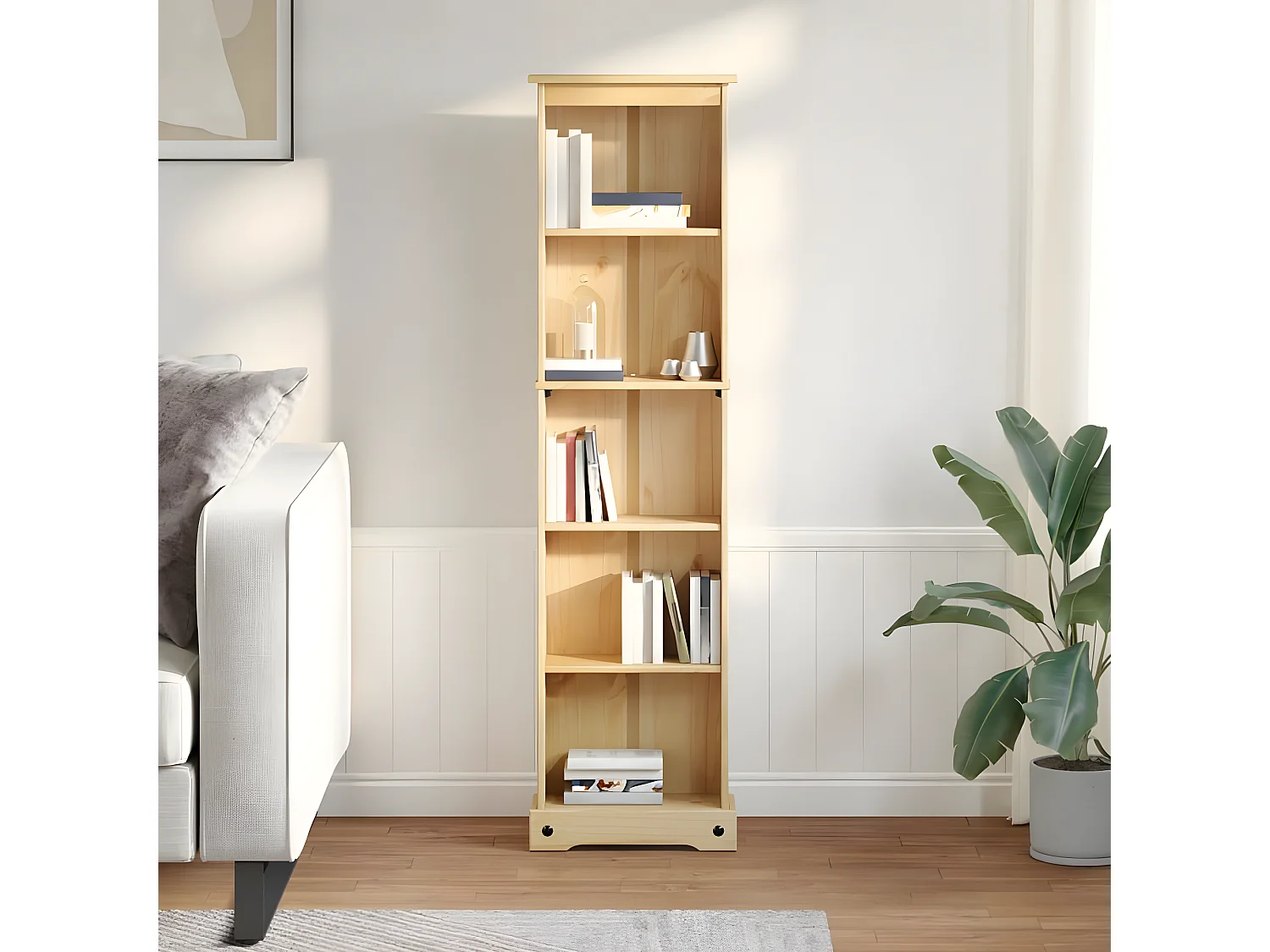 Bibliothèque Corona 46x20x170 cm bois de pin massif