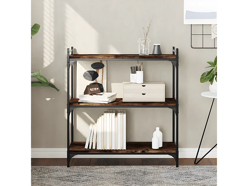 Estante c/ 3 prateleiras derivados de madeira carvalho fumado