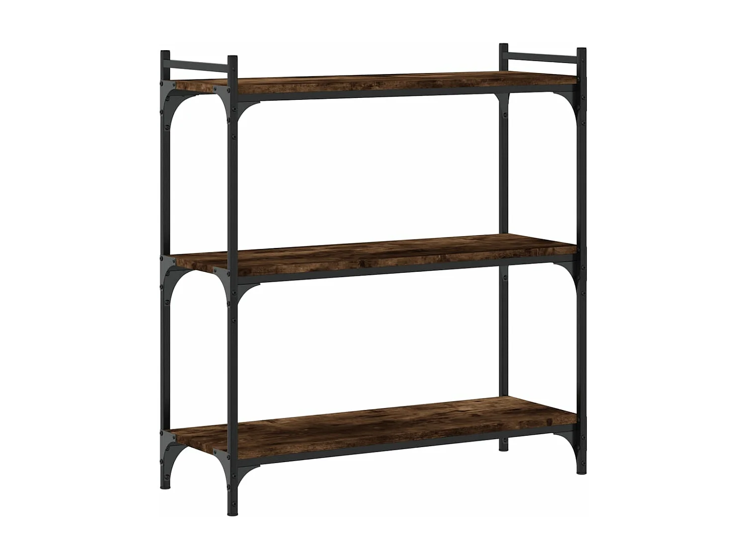 Bibliothèque 3 niveaux chêne fumé 80x30x86 cm bois d'ingénierie