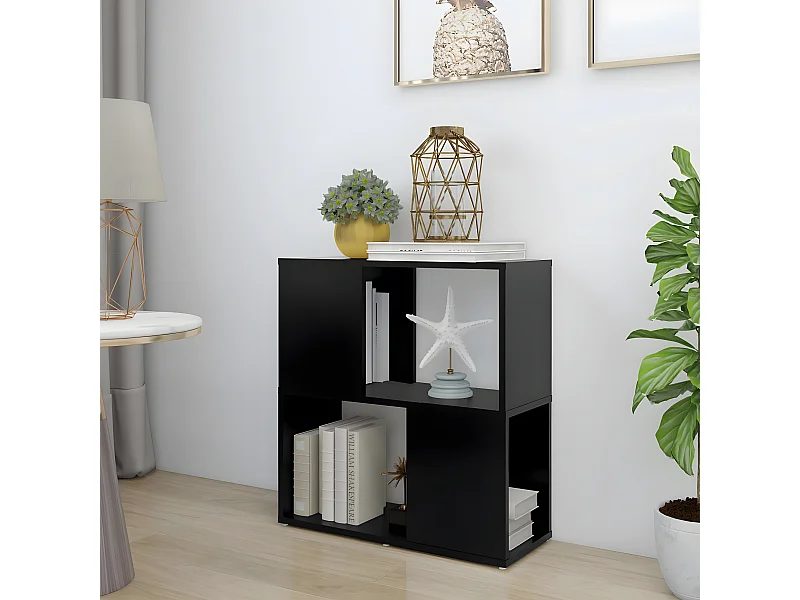 Bibliothèque Noir 60x24x63 cm Aggloméré