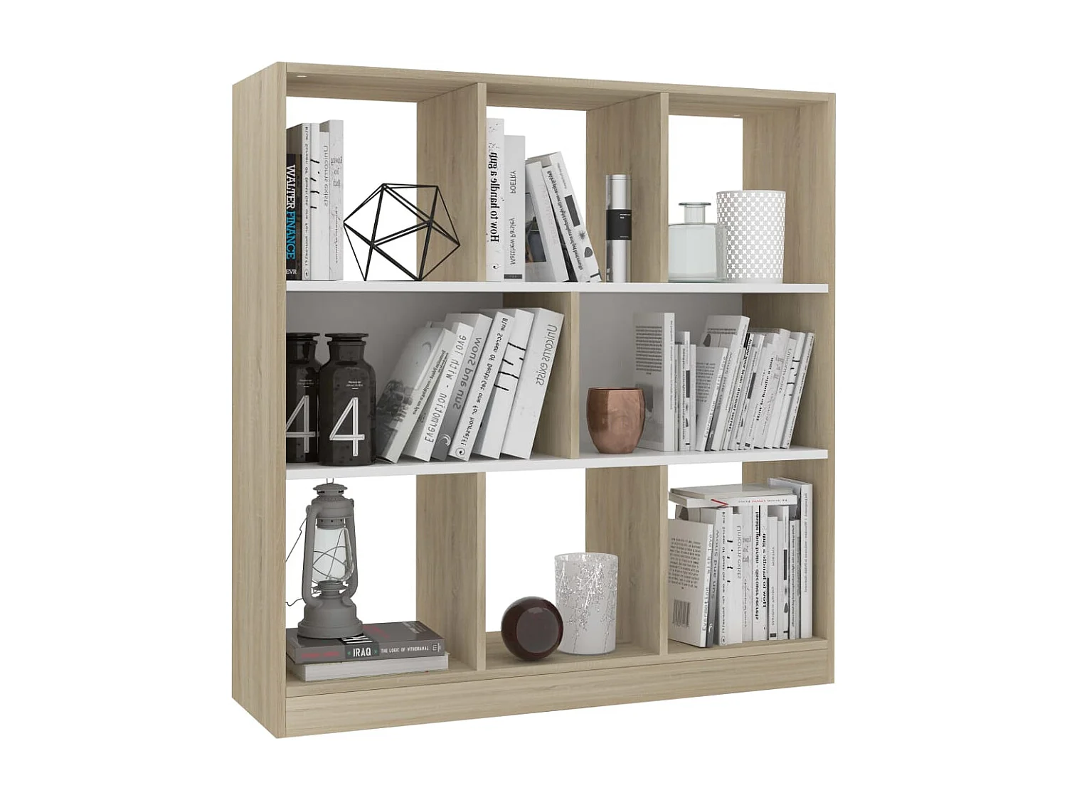 Estante 97,5x29,5x100 cm contraplacado branco e carvalho sonoma