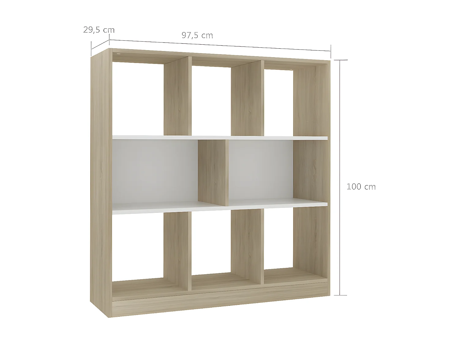 Estante 97,5x29,5x100 cm contraplacado branco e carvalho sonoma