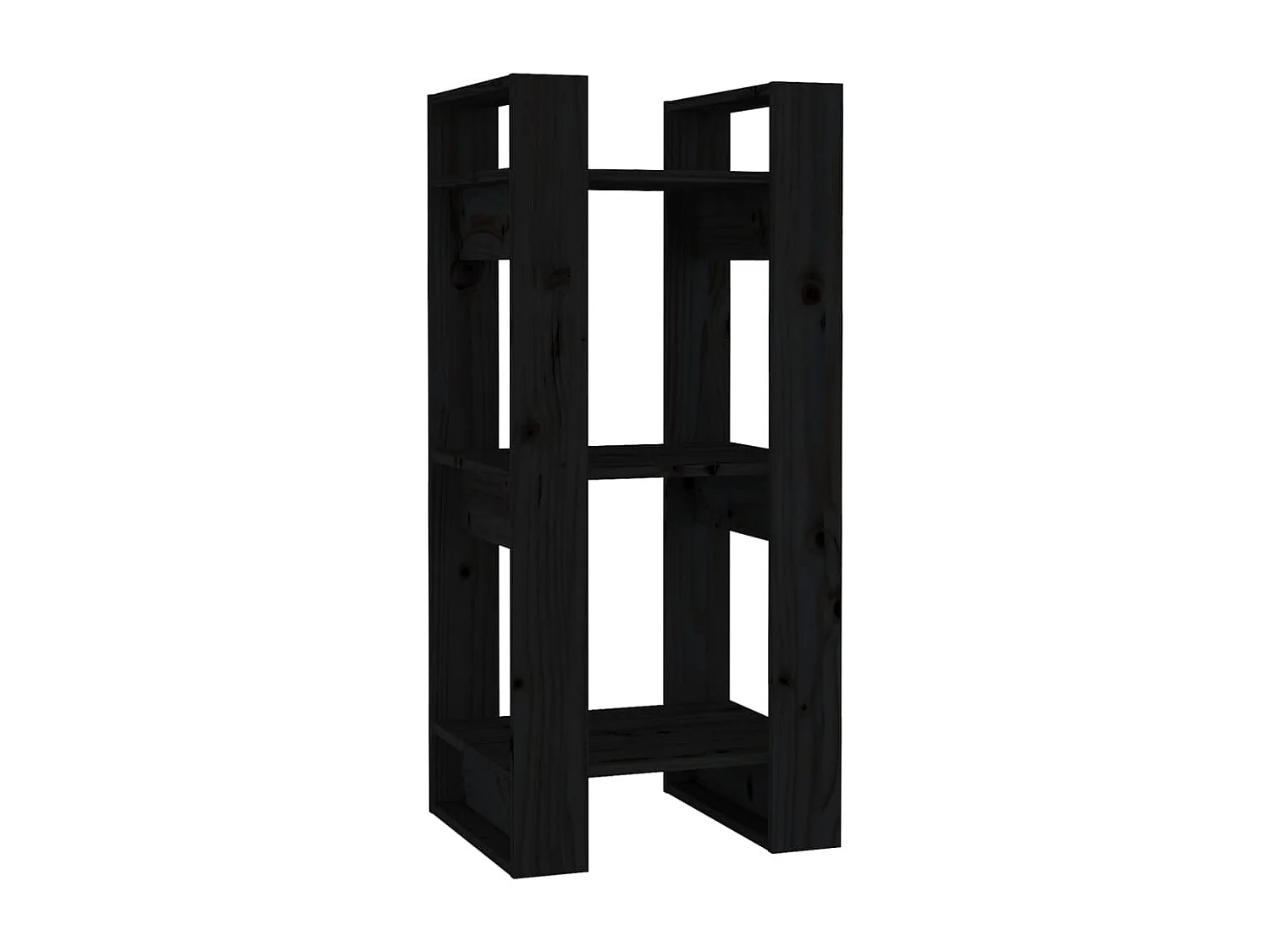Bibliothèque/Séparateur de pièce Noir 41x35x91 cm Pin solide
