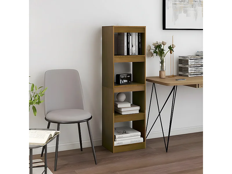 Bibliothèque/Séparateur de pièce Marron miel 40x30x135,5 cm Pin