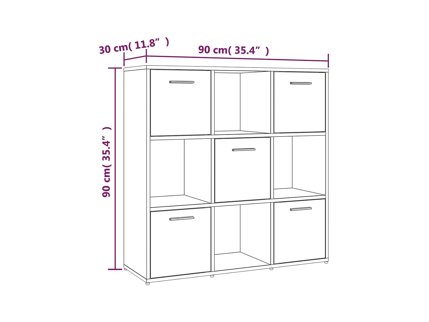 Bibliothèque Chêne marron 90x30x90 cm Bois d'ingénierie