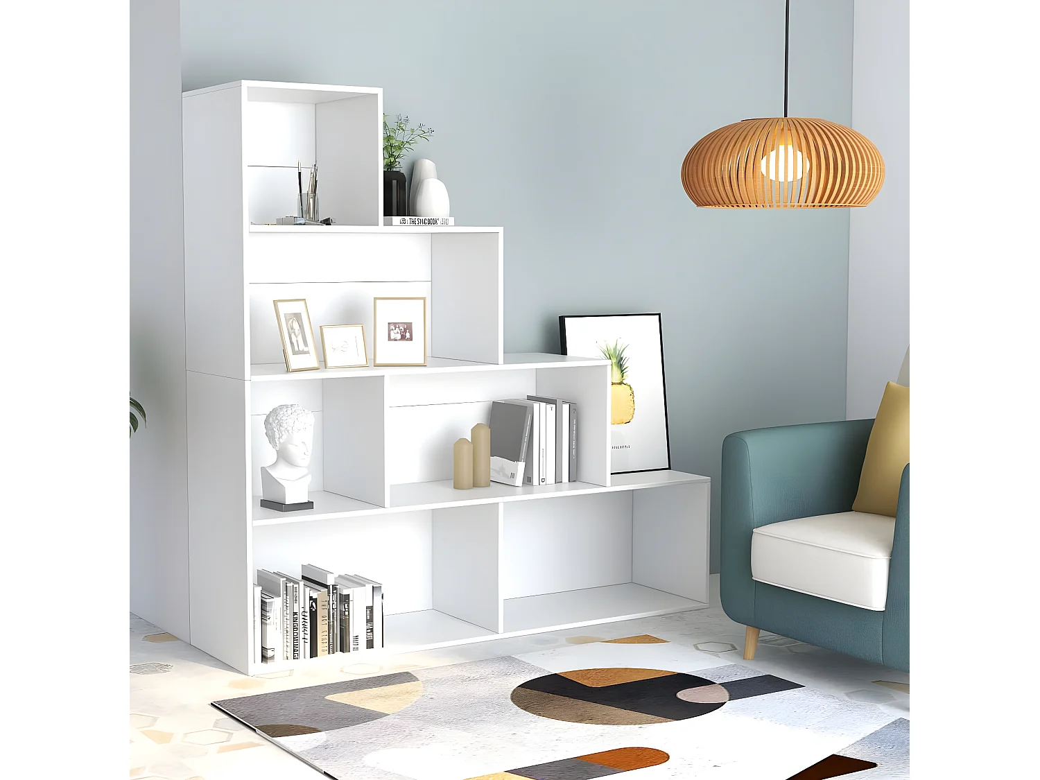 Bibliothèque/Cloison Blanc 155x24x160 cm Bois d'ingénierie