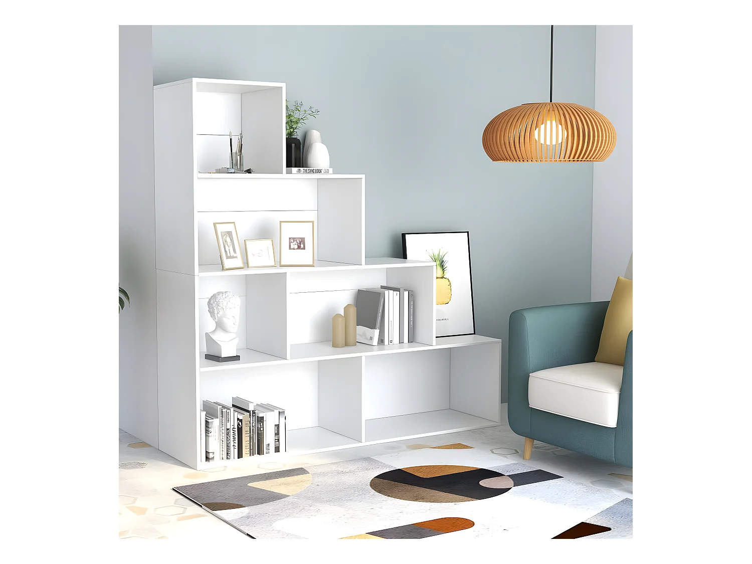Estantería/divisor madera contrachapada blanco 155x24x160 cm
