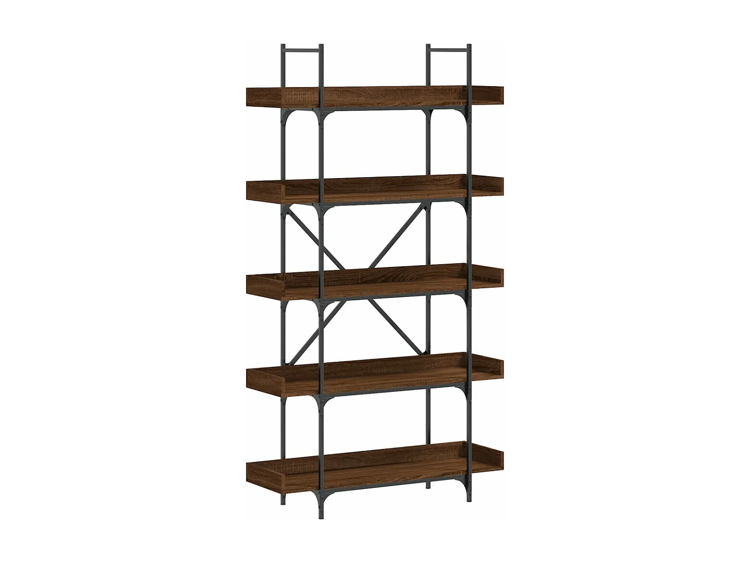 Bibliothèque 5 niveaux chêne marron 100x33x180,5 cm