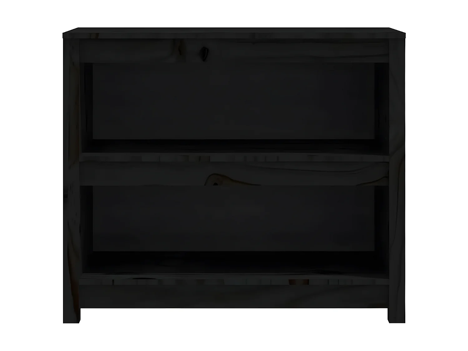 Bibliothèque Noir 80x35x68 cm Bois de pin massif