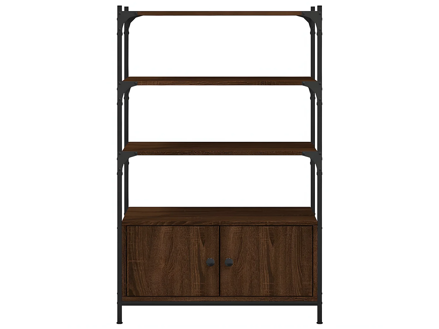 Bibliothèque à 3 niveaux chêne marron 70x30x109,5 cm