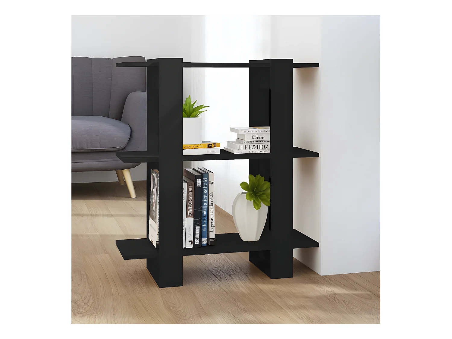 Bibliothèque/Séparateur de pièce Noir 80x30x87 cm
