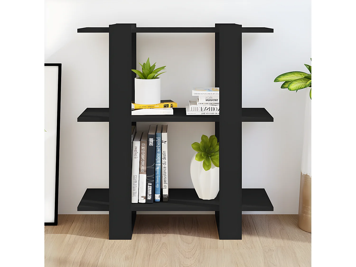 Bibliothèque/Séparateur de pièce Noir 80x30x87 cm