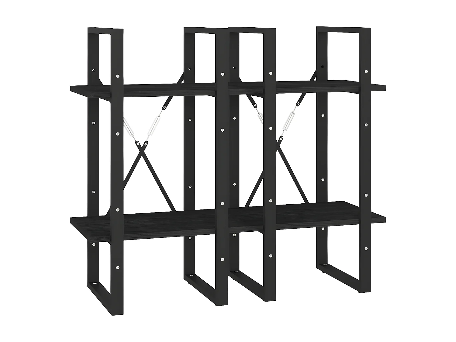 Bibliothèque à 4 niveaux Noir 40x30x140 cm Bois de pin massif