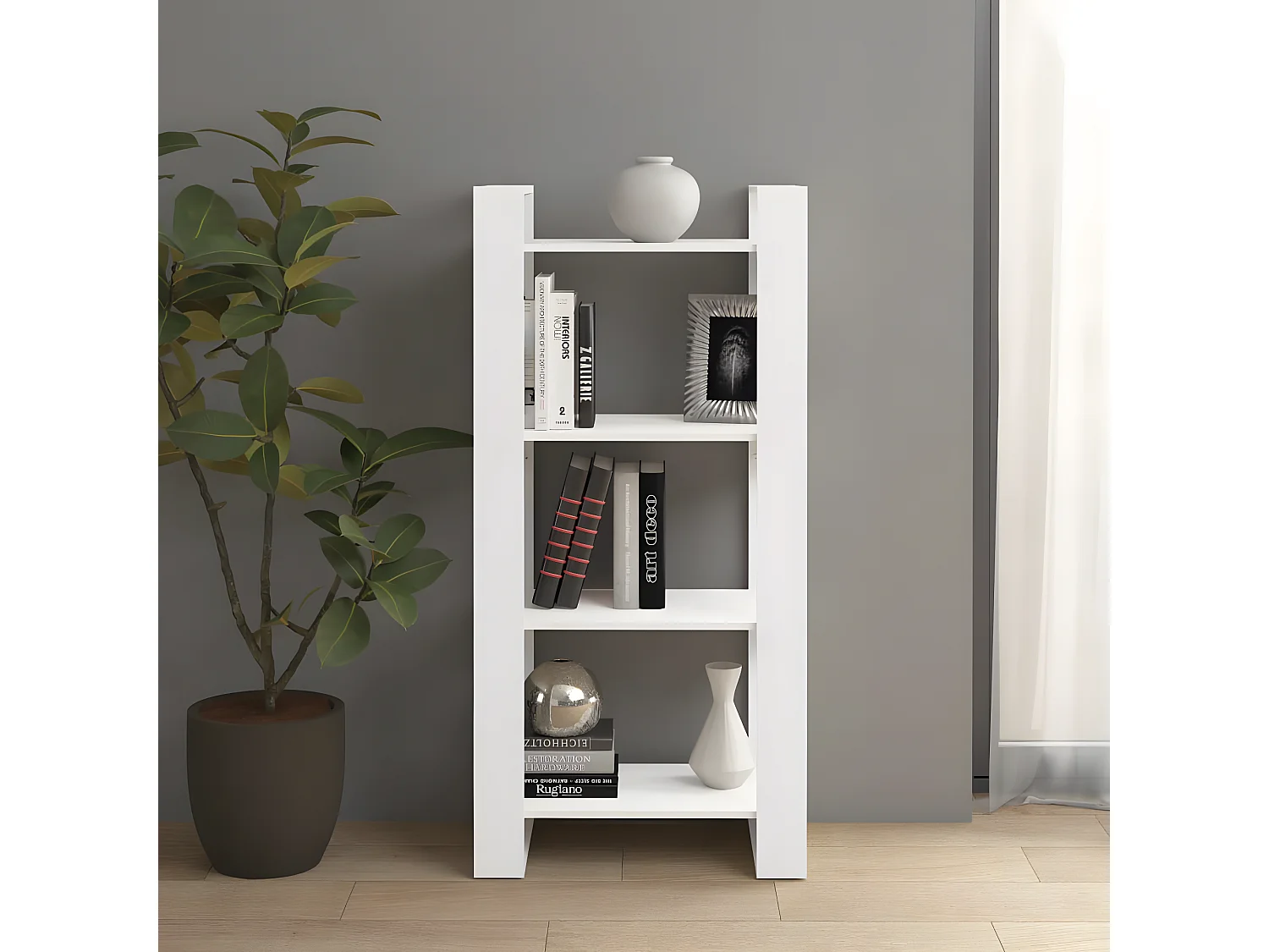 Bibliothèque/Séparateur de pièce Blanc 60x35x125 cm Bois massif