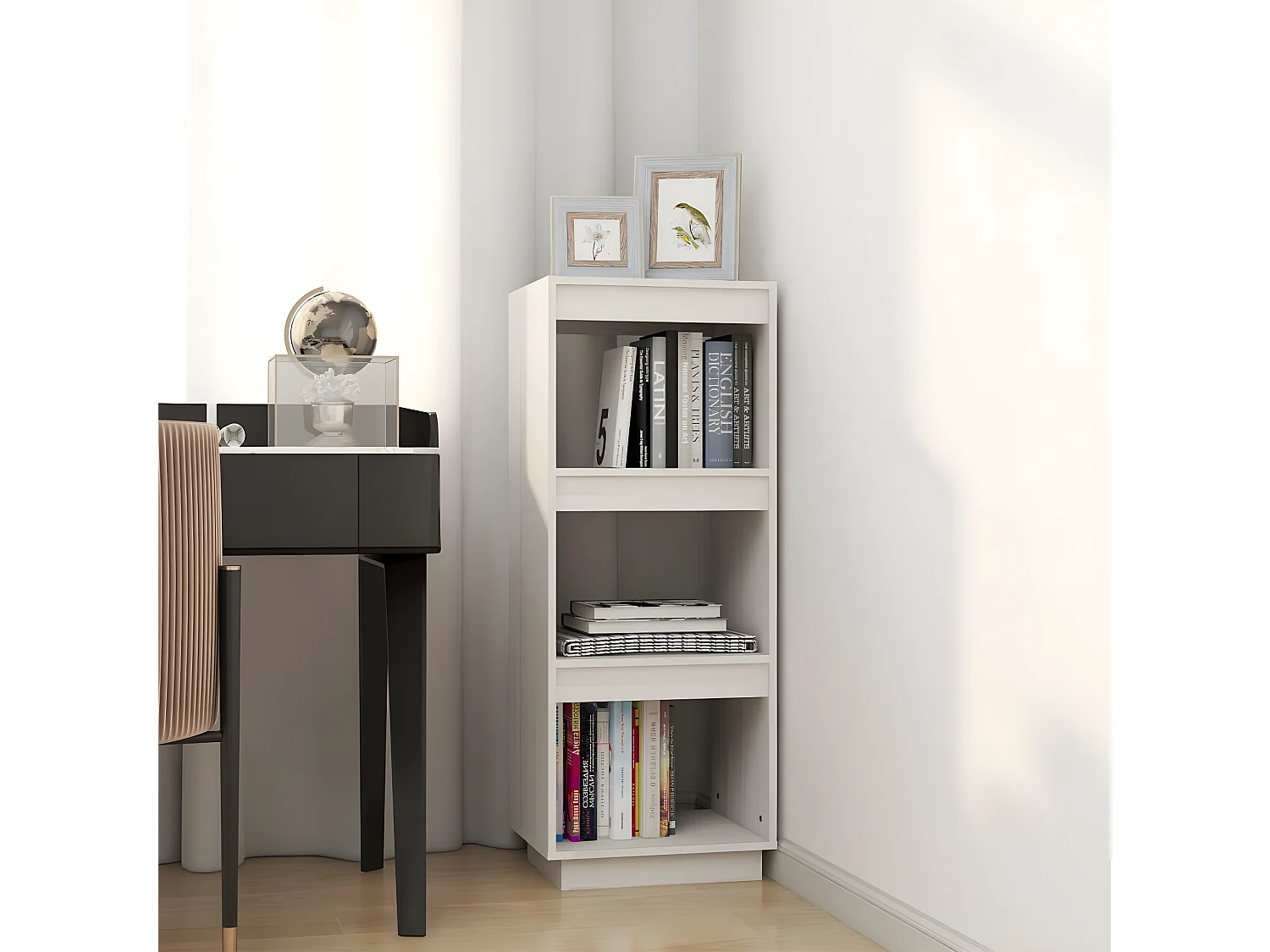 Bibliothèque/Séparateur de pièce Blanc 40x35x103 cm Pin massif