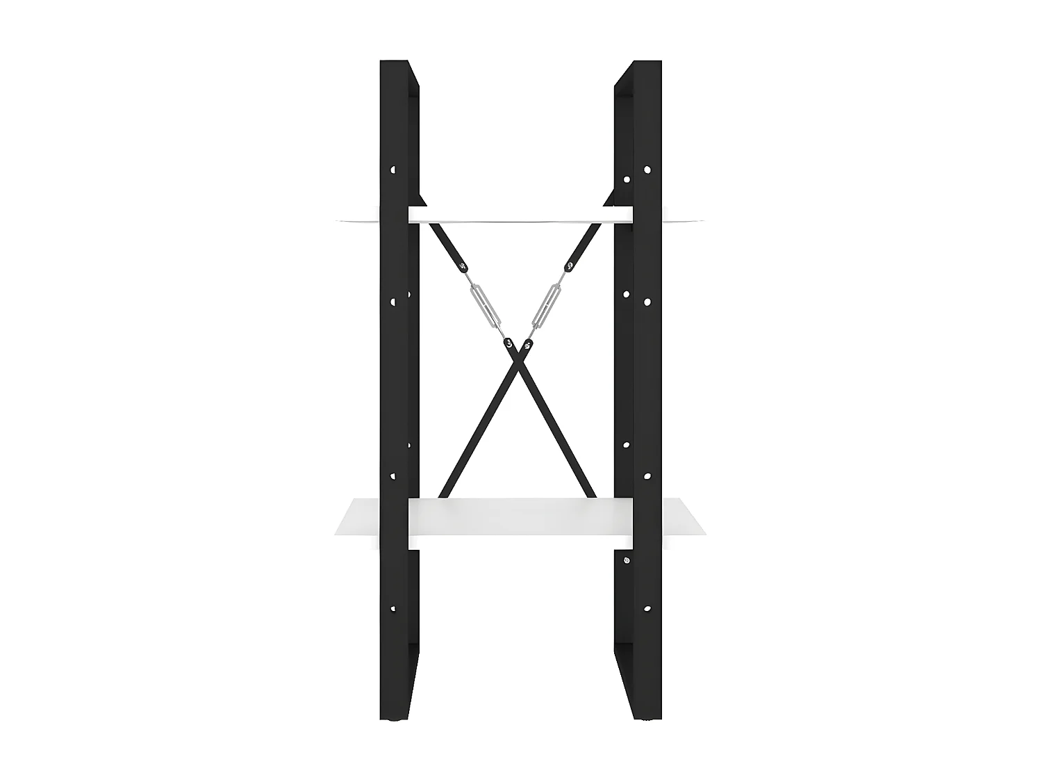 Bibliothèque à 2 niveaux Blanc 40x30x70 cm Aggloméré