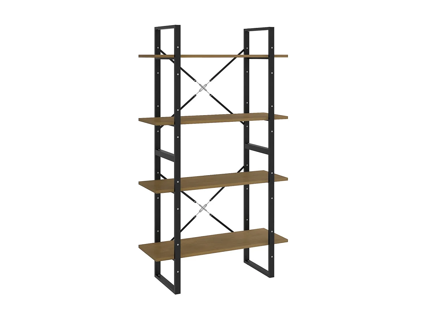 Bibliothèque à 4 niveaux Marron 80x30x140 cm Bois de pin massif