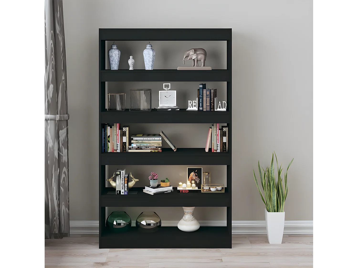 Estante/divisória 100x30x166 cm preto