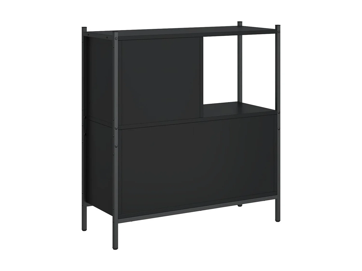 Bibliothèque noir 72x28x77,5 cm bois d'ingénierie