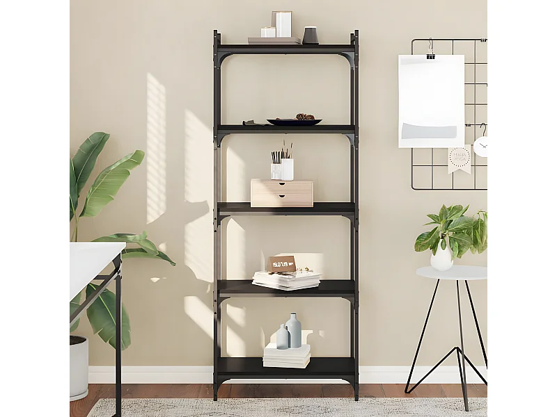 Estante c/ 5 prateleiras 60x30x154cm derivados de madeira preto