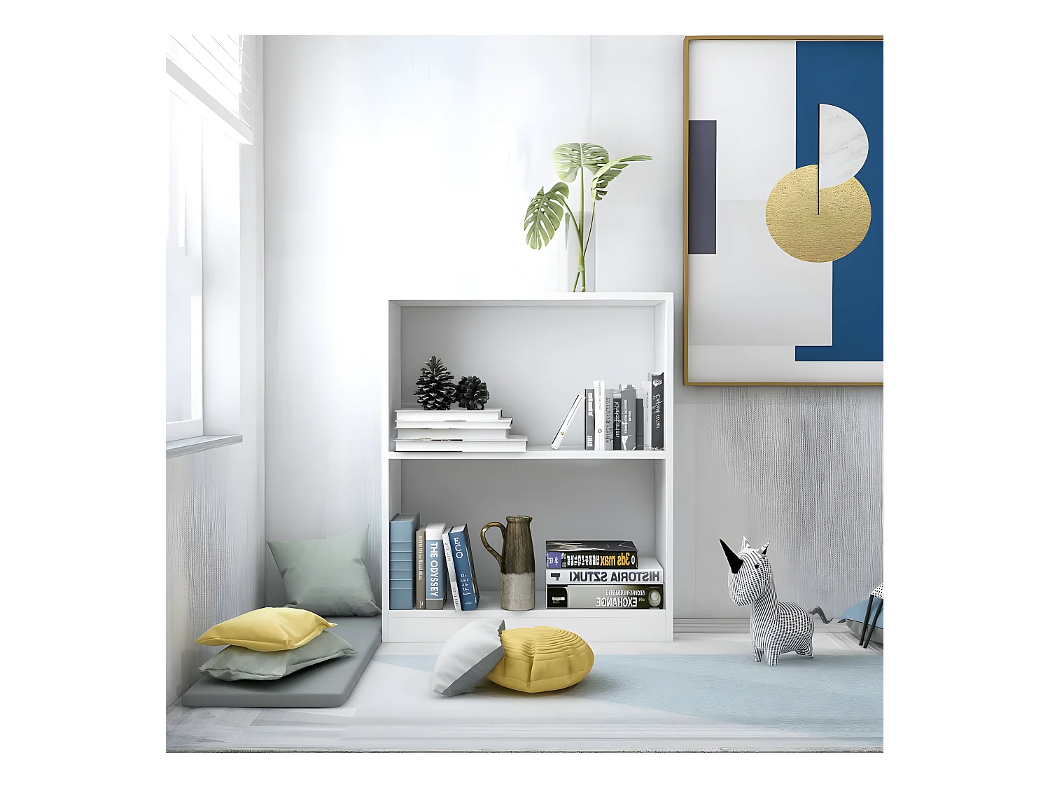 Bibliothèque Blanc 60 x 24 x 74,5 cm Bois d'ingénierie
