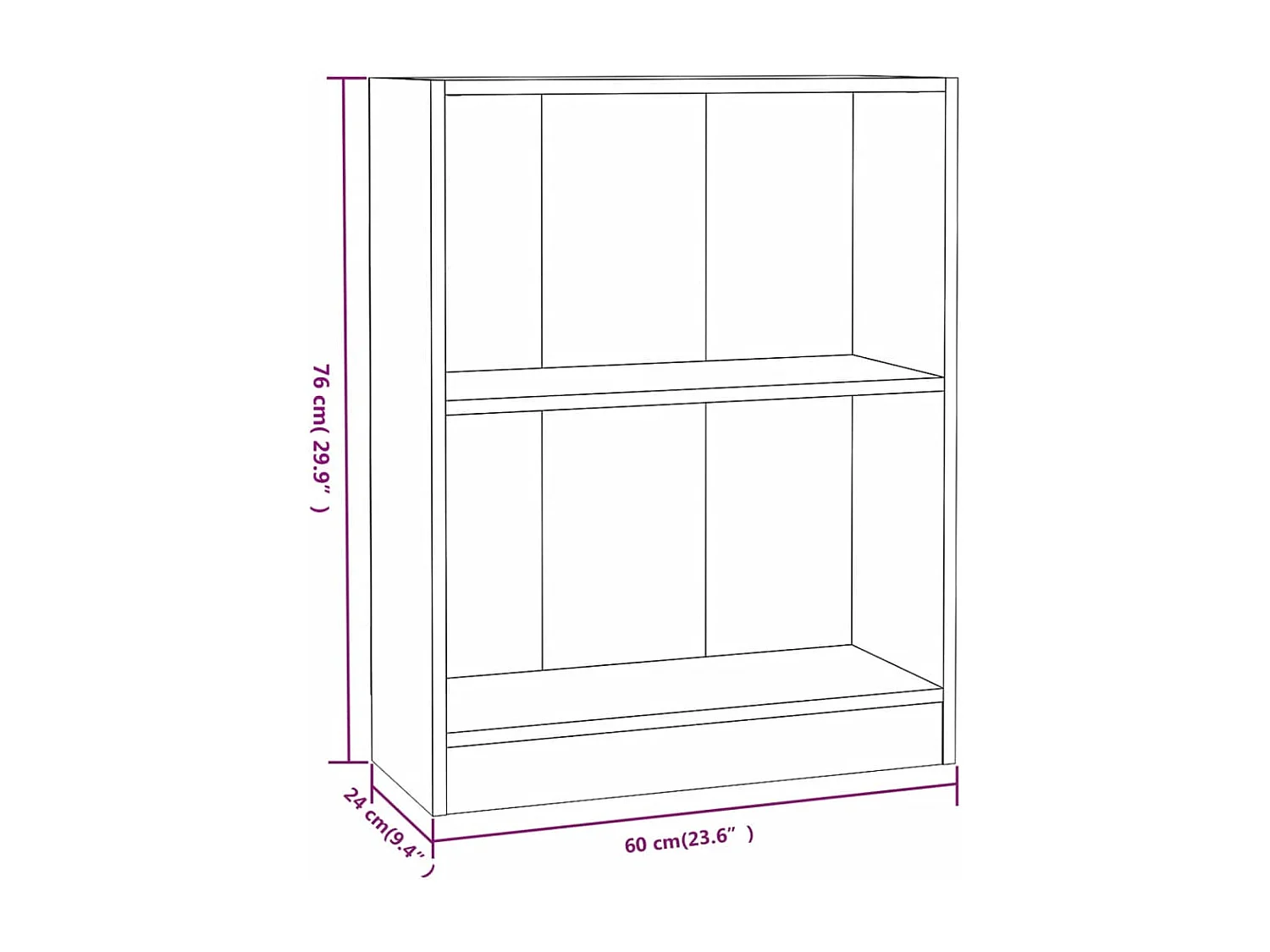 Bibliothèque Blanc 60 x 24 x 74,5 cm Bois d'ingénierie