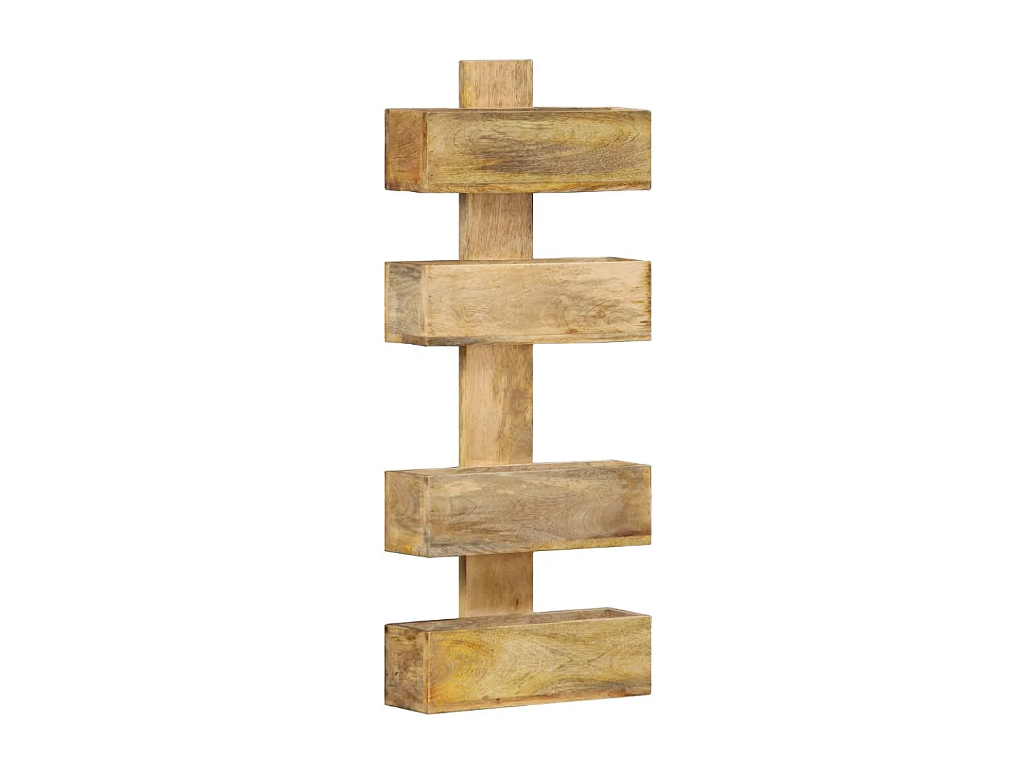 Tijdschriftenwandrek 30x11x72 cm massief mangohout