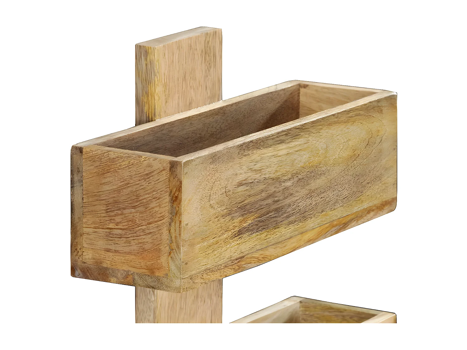 Tijdschriftenwandrek 30x11x72 cm massief mangohout