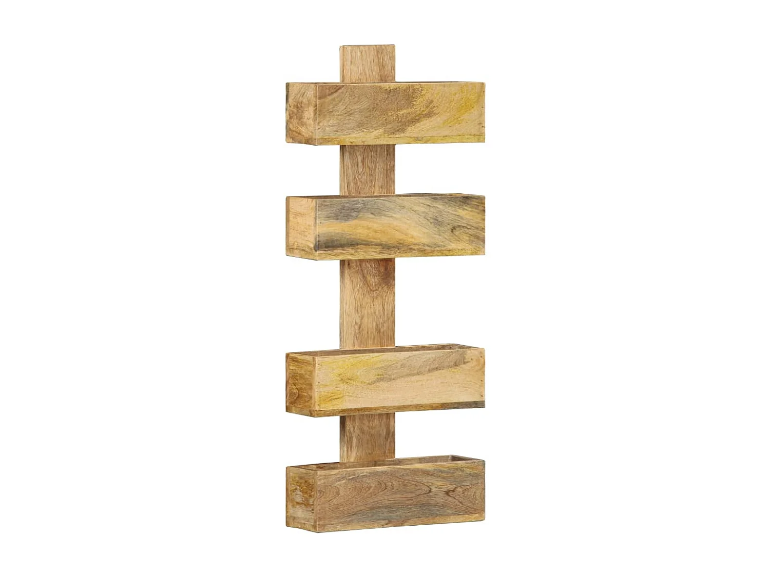 Tijdschriftenwandrek 30x11x72 cm massief mangohout