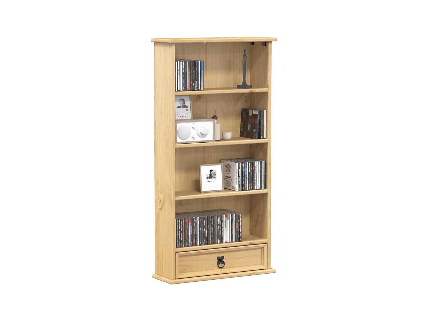 Armoire à CD Corona 52x17,5x103 cm bois de pin massif